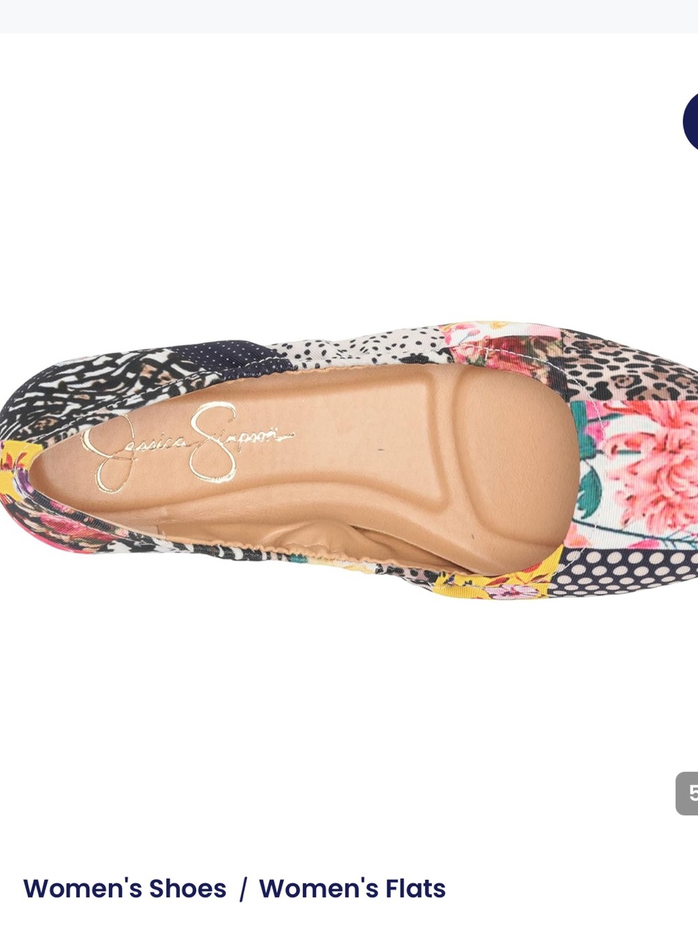 Jessica Simpson Floral Multi-Print Square Toe Ballet Flats